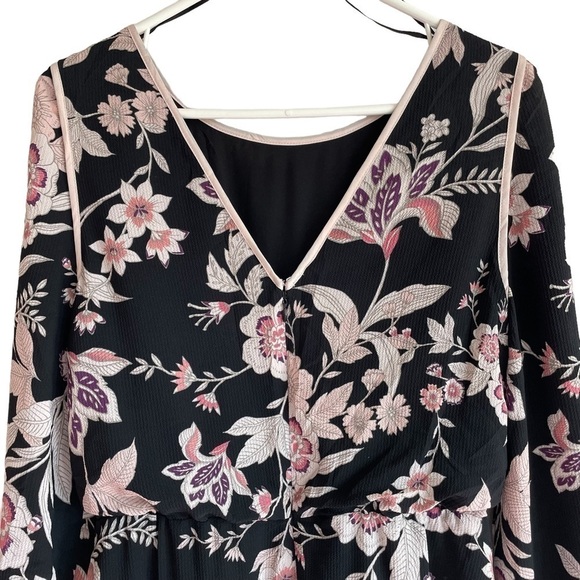 Eliza J Black Pink Floral V Back Cocktail Dress, Size 8 - Picture 9 of 11